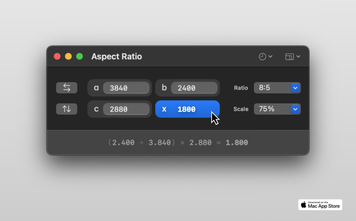 Aspect Ratio X for Mac v2.1.6激活版 数学计算软件-三分法则-1662824050-b99d704b7757380-4