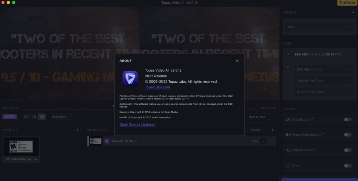 Topaz Video Enhance AI for Mac(视频无损放大软件) v3.0.12无限试用版-1675071171-c731ca76225ac83-1