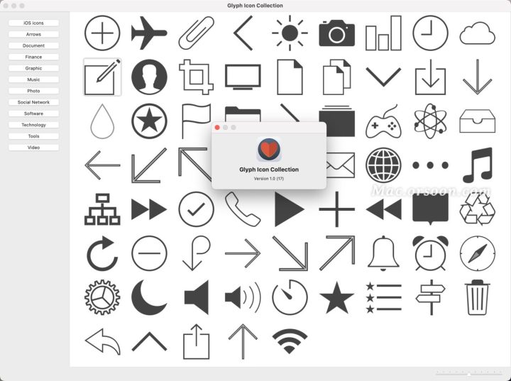 Glyph Icon Collection for Mac(矢量图标图形集合软件) v1.0激活版-1676980568-51747f3e35e6e23-1