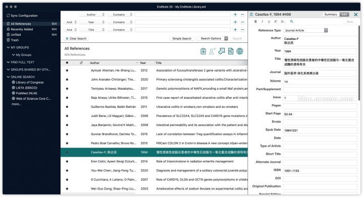 EndNote 20大客户授权版 Mac(最强文献管理软件)v20.4永久激活版-1683788394-903840b9b5212de-26