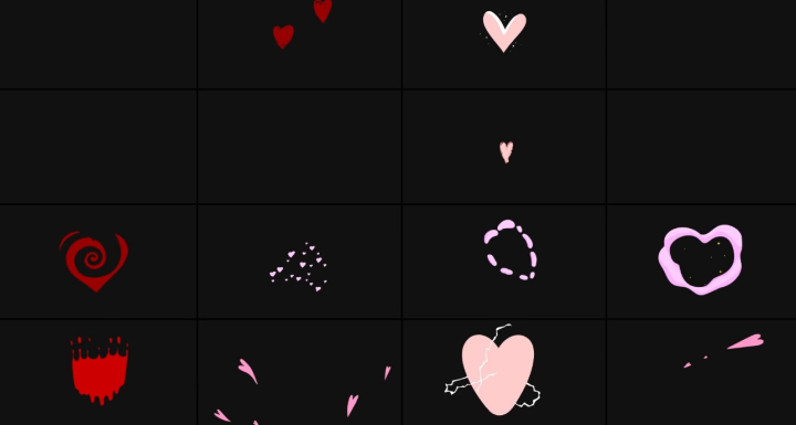 FCPX发生器Cartoon Hearts Animated Stickers(卡通心形过渡动画)-1686217018-1e0a675e8b0a927-2